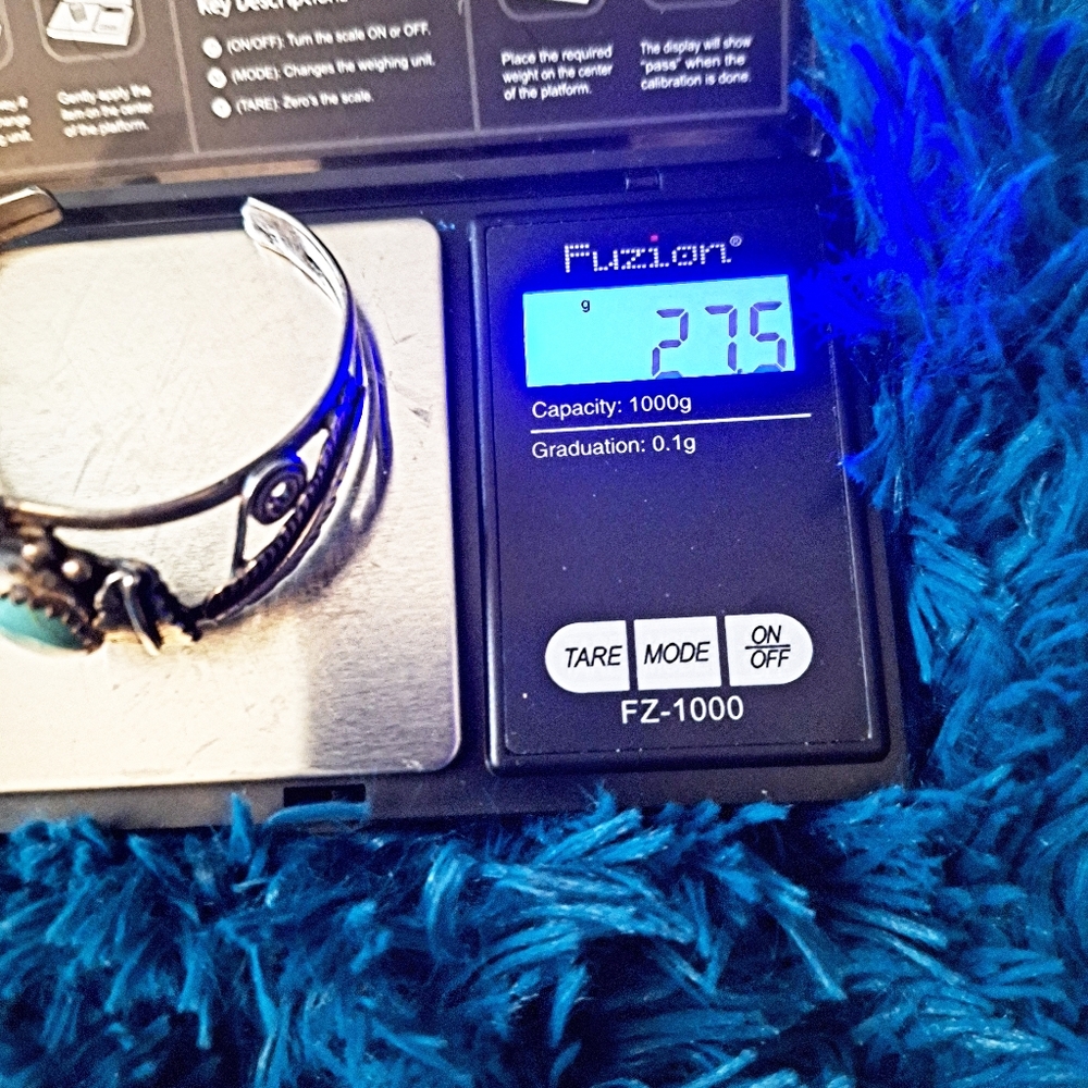 ✨️COPY! TAXCO! Sterling Silver and Howlite Turquoise Cuff Bracelet - Picture 13 of 15